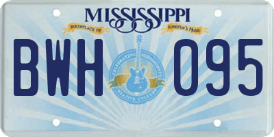 MS license plate BWH095