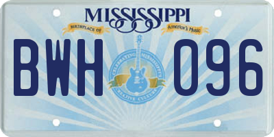 MS license plate BWH096