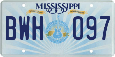 MS license plate BWH097