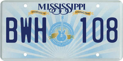 MS license plate BWH108
