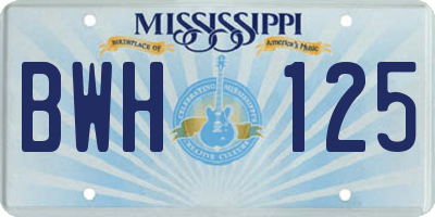 MS license plate BWH125