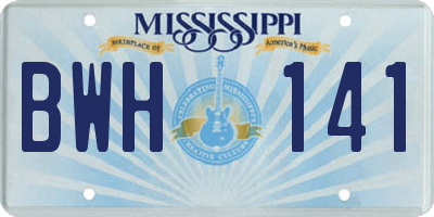 MS license plate BWH141