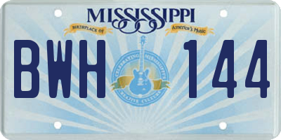 MS license plate BWH144