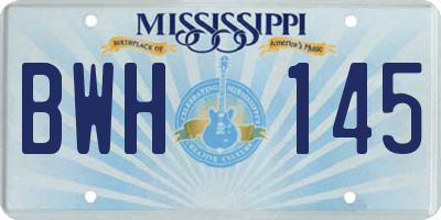 MS license plate BWH145