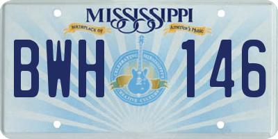 MS license plate BWH146