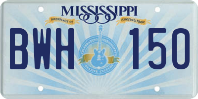 MS license plate BWH150