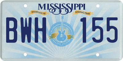 MS license plate BWH155