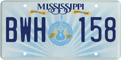 MS license plate BWH158