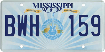 MS license plate BWH159
