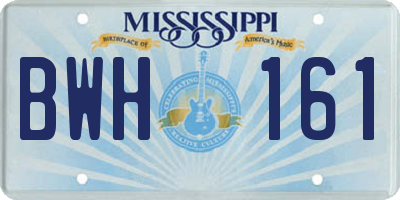 MS license plate BWH161