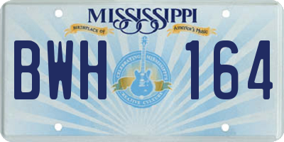 MS license plate BWH164