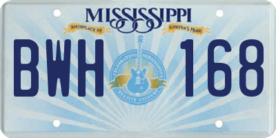 MS license plate BWH168