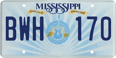 MS license plate BWH170