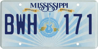 MS license plate BWH171