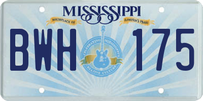 MS license plate BWH175