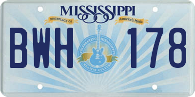 MS license plate BWH178