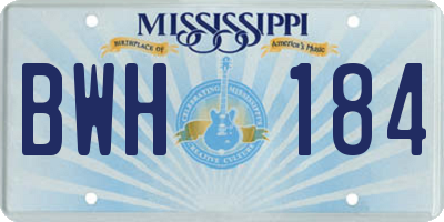 MS license plate BWH184