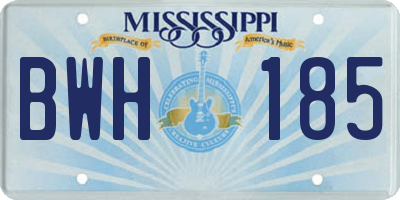MS license plate BWH185