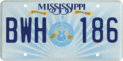 MS license plate BWH186