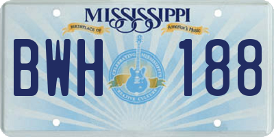 MS license plate BWH188