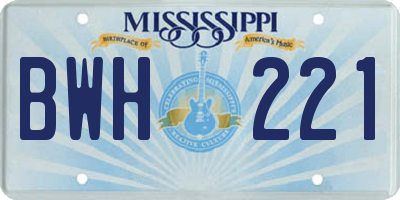 MS license plate BWH221