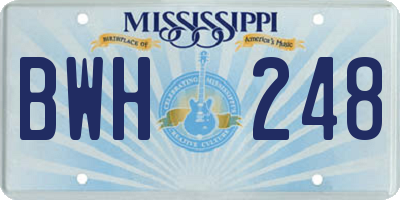 MS license plate BWH248