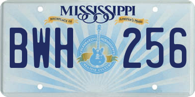 MS license plate BWH256