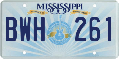 MS license plate BWH261