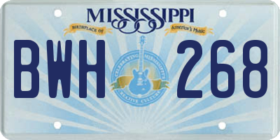 MS license plate BWH268