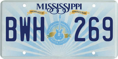 MS license plate BWH269