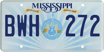 MS license plate BWH272