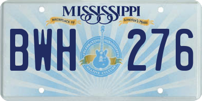 MS license plate BWH276