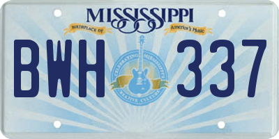 MS license plate BWH337