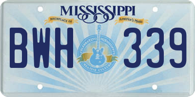 MS license plate BWH339