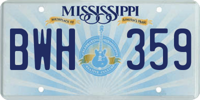 MS license plate BWH359