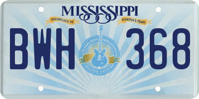 MS license plate BWH368