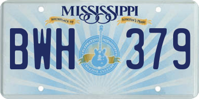 MS license plate BWH379