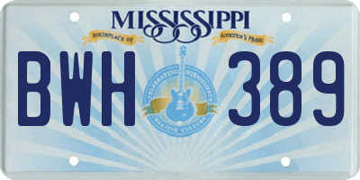 MS license plate BWH389