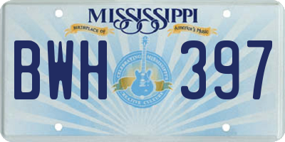 MS license plate BWH397