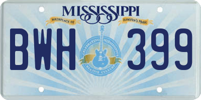MS license plate BWH399