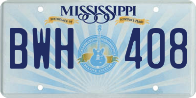 MS license plate BWH408