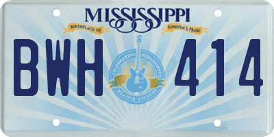 MS license plate BWH414