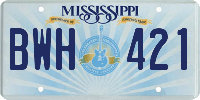 MS license plate BWH421