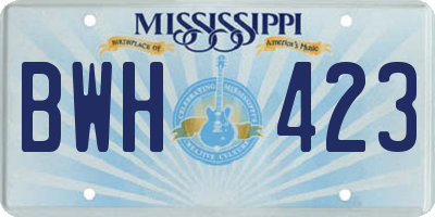 MS license plate BWH423