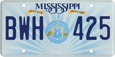 MS license plate BWH425