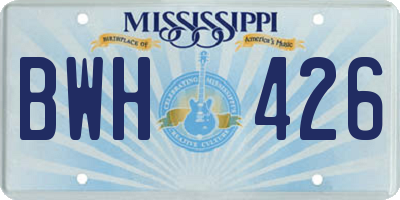MS license plate BWH426