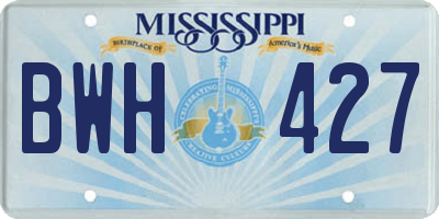 MS license plate BWH427