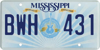 MS license plate BWH431