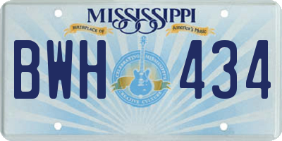 MS license plate BWH434