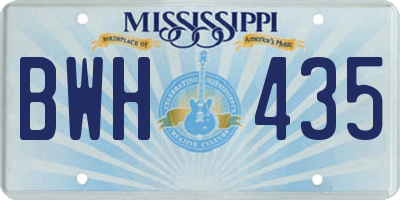 MS license plate BWH435